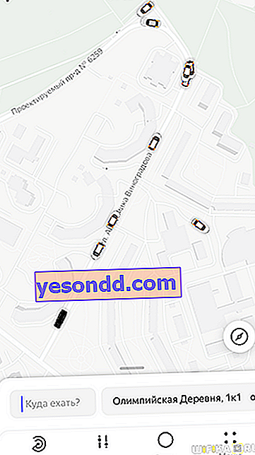 Peta berkendara Yandex
